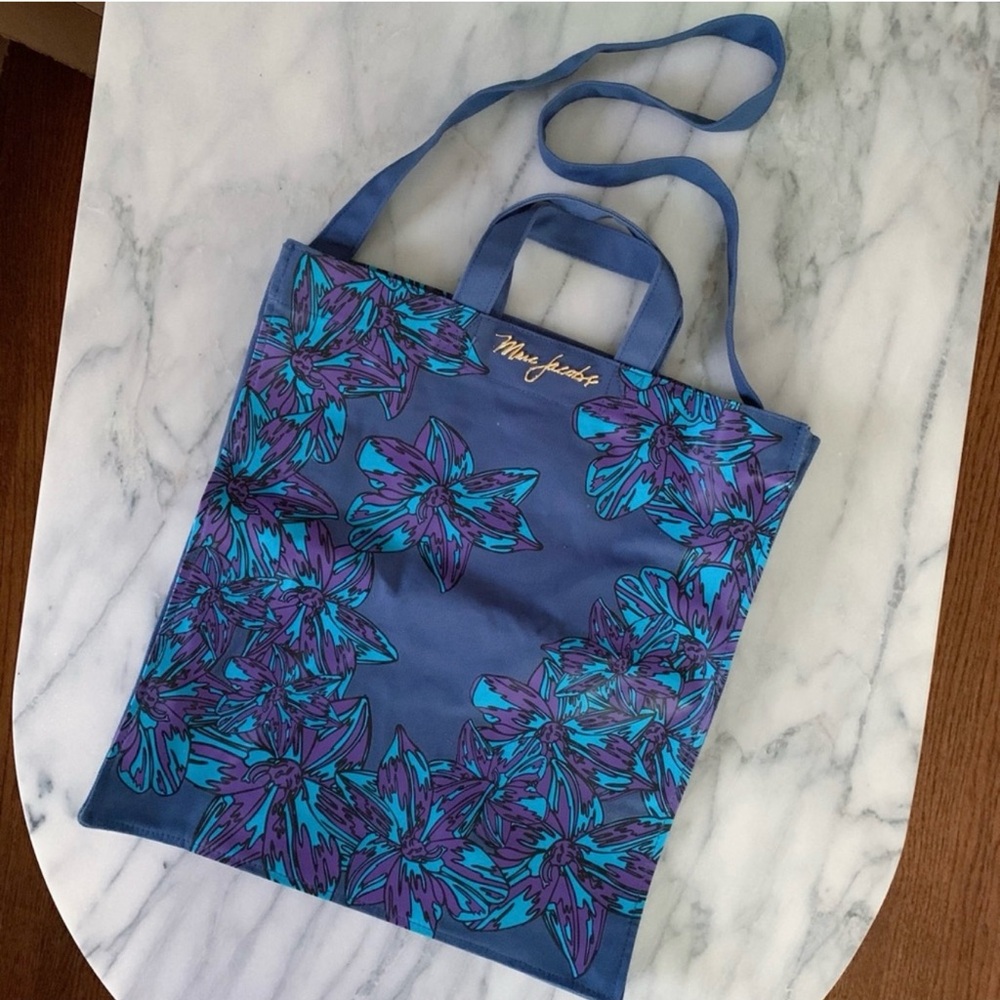 NEW Marc Jacobs Flower Printed Tote in Blue